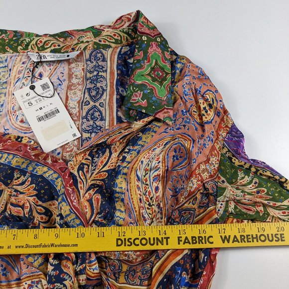 Zara Multicolor Paisley Wrap Blouse - Picture 5 of 7